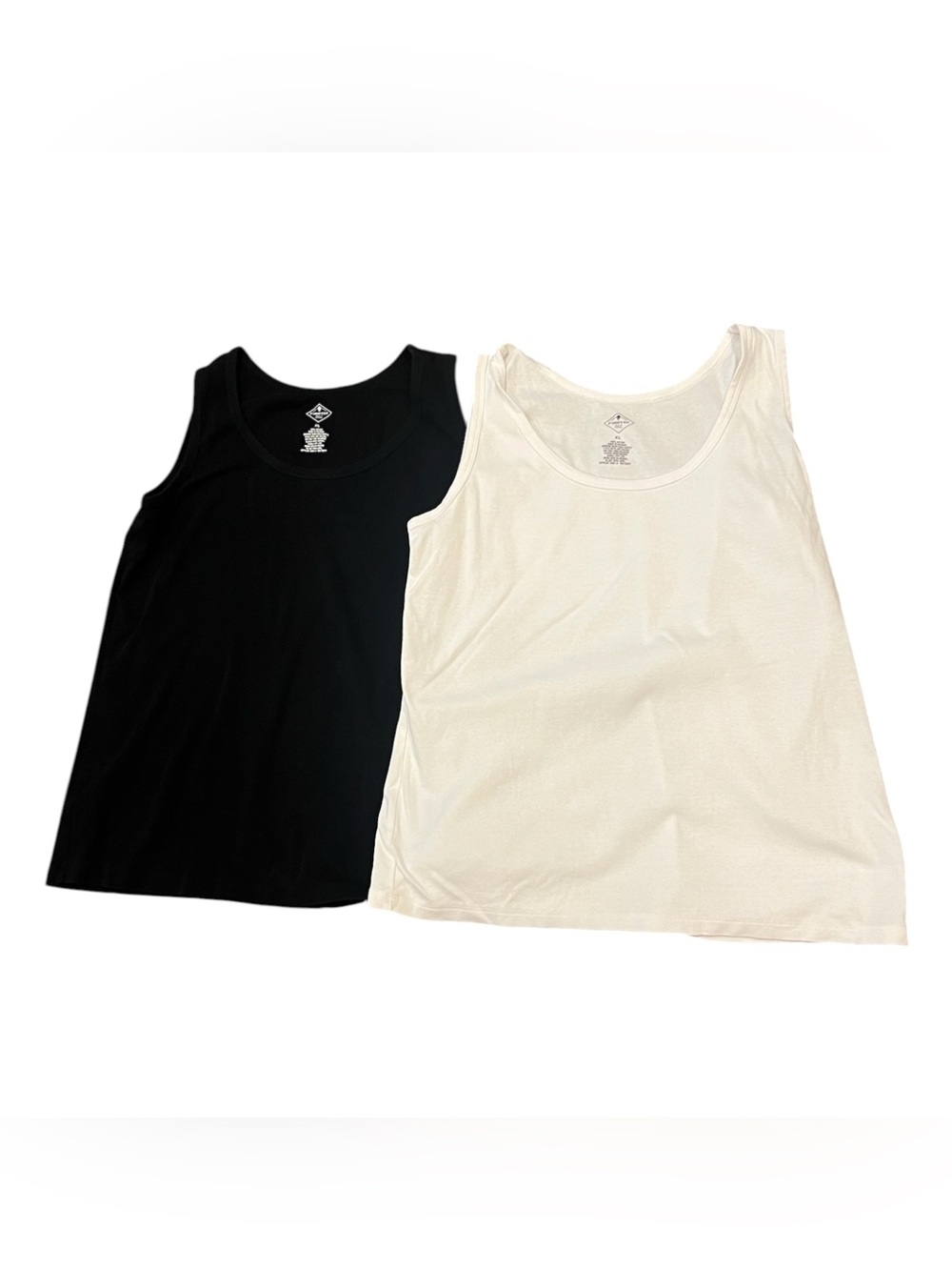 Bundle of two St. John's Bay Casual Cotton Tank Tops - Black & White XL